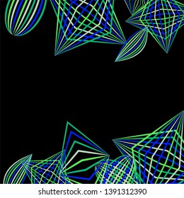 Falling color figures. Abstract background with color striped figures for print or banner. Background with falling colorful geometric figures for your design. Vector texture.