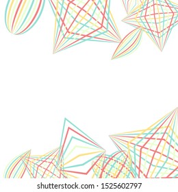 Falling color figures. Abstract background with color striped figures for poster or mobile application. Background with falling colorful geometric figures for your design. Vector texture.