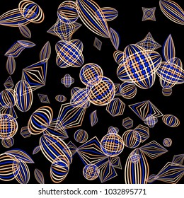 Falling color figures. Concept background with color striped figures for mobile application or print. Background with falling colorful geometric figures for your design. Vector texture.
