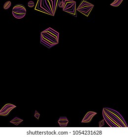 Falling color figures. Concept background with color striped figures for poster or mobile application. Background with falling colorful geometric figures for your design. Vector texture.
