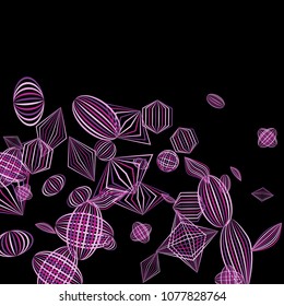 Falling color figures. Concept background with color striped figures for poster or mobile application. Background with falling colorful geometric figures for your design. Vector texture.
