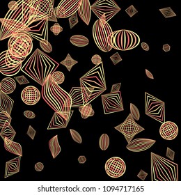 Falling color figures. Concept background with color striped figures for mobile application or print. Background with falling colorful geometric figures for your design. Vector texture.
