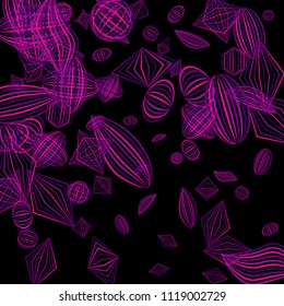 Falling color figures. Concept background with color striped figures for poster or mobile application. Background with falling colorful geometric figures for your design. Vector texture.
