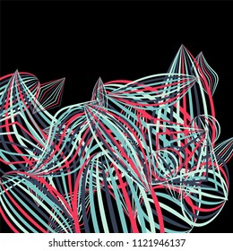 Falling color figures. Concept background with color striped figures for print or banner. Background with falling colorful geometric figures for your design. Vector texture.
