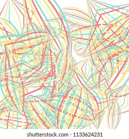 Falling color figures. Concept background with color striped figures for poster or mobile application. Background with falling colorful geometric figures for your design. Vector texture.
