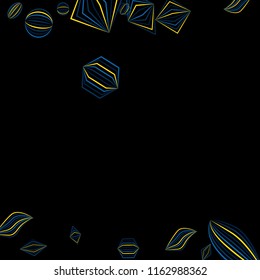 Falling color figures. Concept background with color striped figures for card or poster. Background with falling colorful geometric figures for your design. Vector texture.