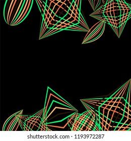 Falling color figures. Concept background with color striped figures for mobile application or print. Background with falling colorful geometric figures for your design. Vector texture.