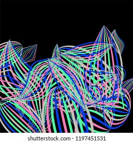 Falling color figures. Concept background with color striped figures for print or banner. Background with falling colorful geometric figures for your design. Vector texture.