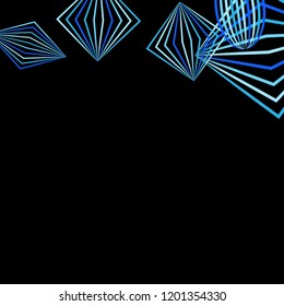 Falling color figures. Concept background with color striped figures for poster or mobile application. Background with falling colorful geometric figures for your design. Vector texture.