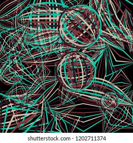 Falling color figures. Concept background with color striped figures for print or banner. Background with falling colorful geometric figures for your design. Vector texture.