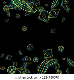 Falling color figures. Concept background with color striped figures for poster or mobile application. Background with falling colorful geometric figures for your design. Vector texture.