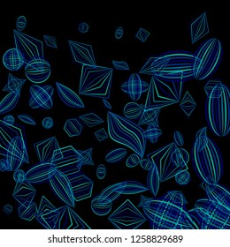 Falling color figures. Concept background with color striped figures for poster or mobile application. Background with falling colorful geometric figures for your design. Vector texture.