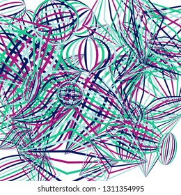 Falling color figures. Concept background with color striped figures for print or banner. Background with falling colorful geometric figures for your design. Vector texture.