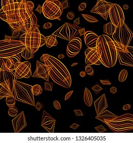 Falling color figures. Concept background with color striped figures for poster or mobile application. Background with falling colorful geometric figures for your design. Vector texture.