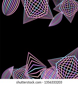 Falling color figures. Concept background with color striped figures for poster or mobile application. Background with falling colorful geometric figures for your design. Vector texture.