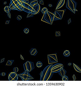 Falling color figures. Concept background with color striped figures for card or poster. Background with falling colorful geometric figures for your design. Vector texture.