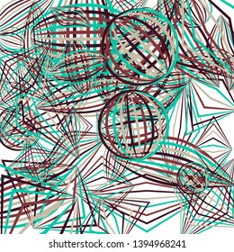 Falling color figures. Concept background with color striped figures for poster or mobile application. Background with falling colorful geometric figures for your design. Vector texture.