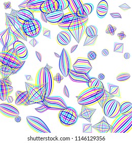 Falling color geometric figures.