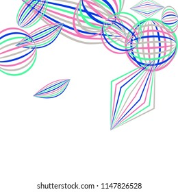 Falling color geometric figures.