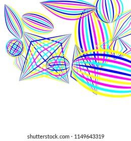 Falling color geometric figures.