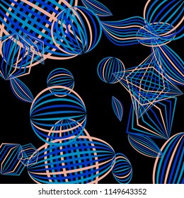 Falling color geometric figures.
