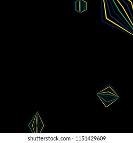 Falling color geometric figures.