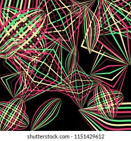 Falling color geometric figures.