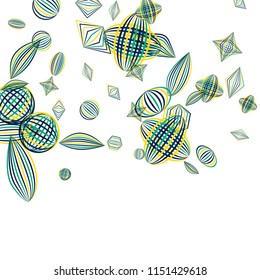 Falling color geometric figures.