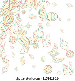 Falling color geometric figures.