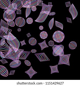 Falling color geometric figures.