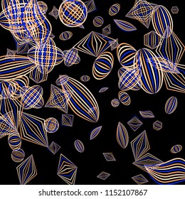 Falling color geometric figures.