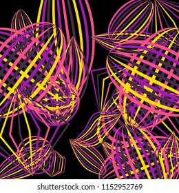 Falling color geometric figures.