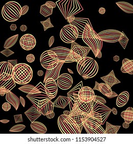 Falling color geometric figures.
