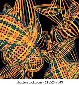 Falling color geometric figures.