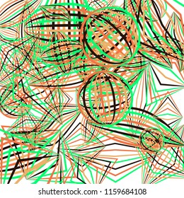 Falling color geometric figures.