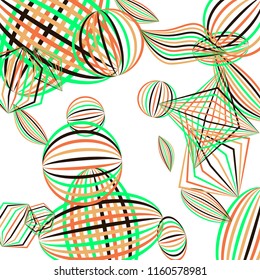 Falling color geometric figures.