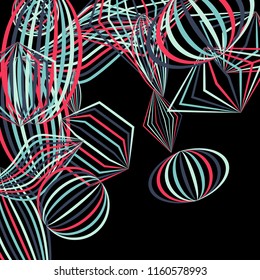 Falling color geometric figures.
