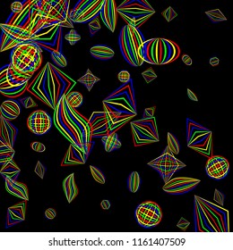 Falling color geometric figures.