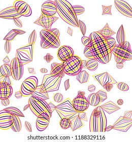Falling color geometric figures.