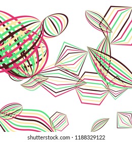 Falling color geometric figures.