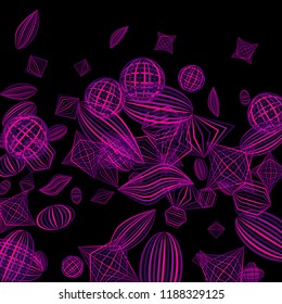 Falling color geometric figures.