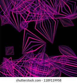 Falling color geometric figures.