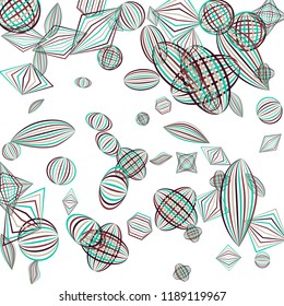 Falling color geometric figures.