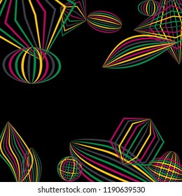 Falling color geometric figures.