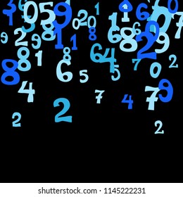 Falling color numbers on black background.