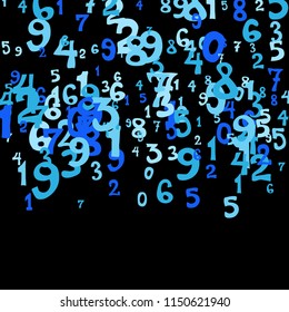 Falling color numbers on black background.