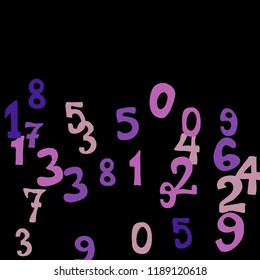 Falling color numbers on black background.