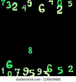 Falling color numbers on black background.