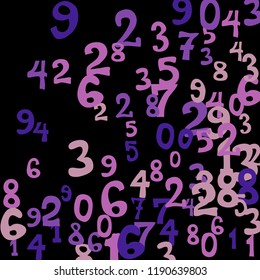 Falling color numbers on black background.