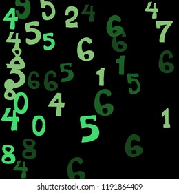 Falling color numbers on black background.